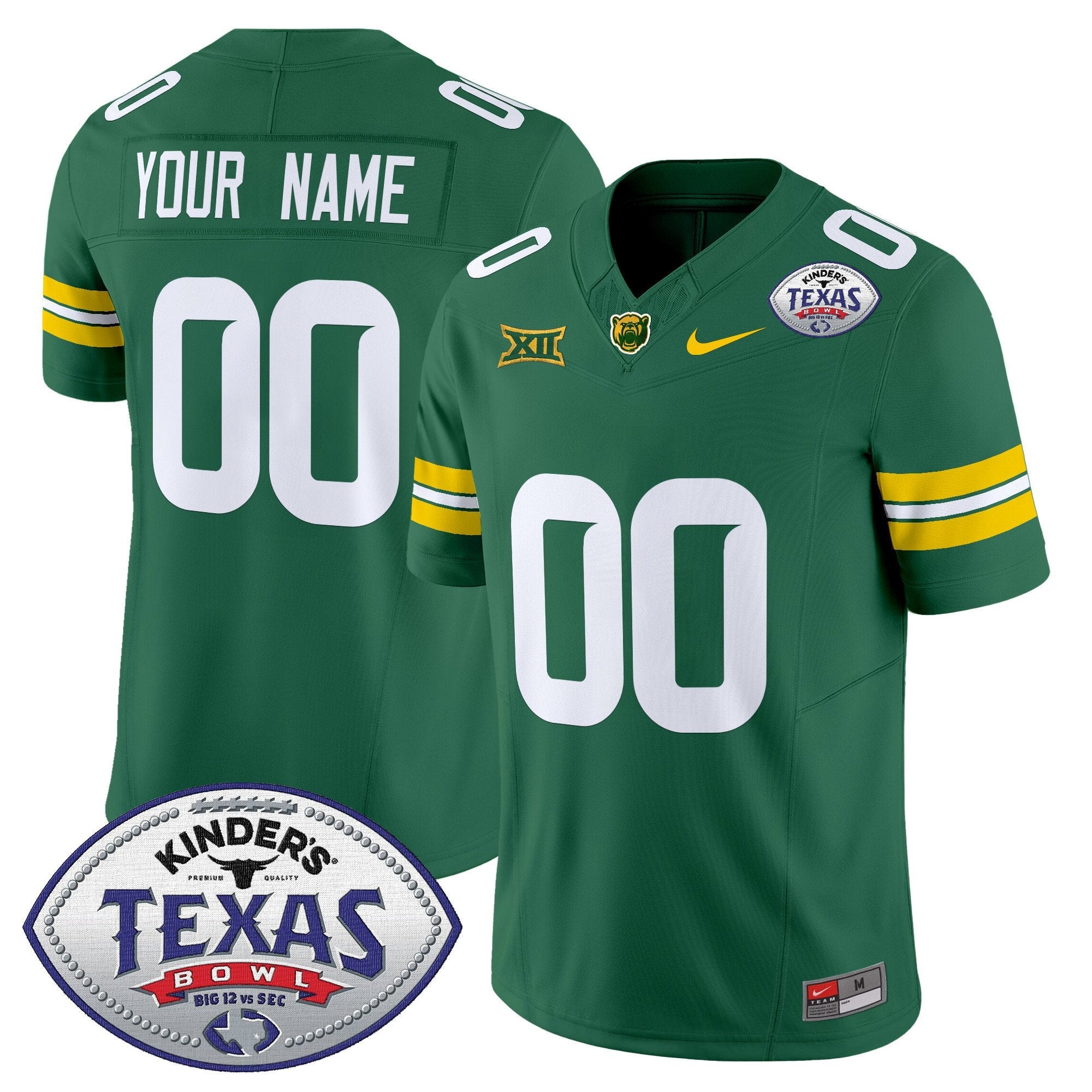 Baylor Bears 2024 Texas Bowl Vapor Limited Custom Jersey – All Stitched – Green Jersey