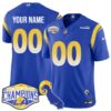 Custom Gender/Name Los Angeles Rams 2024 NFC West Division Champions Jersey N1 – All Stitched – Royal Jersey