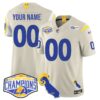 Custom Gender/Name Los Angeles Rams 2024 NFC West Division Champions Jersey N1 – All Stitched – Bone Jersey