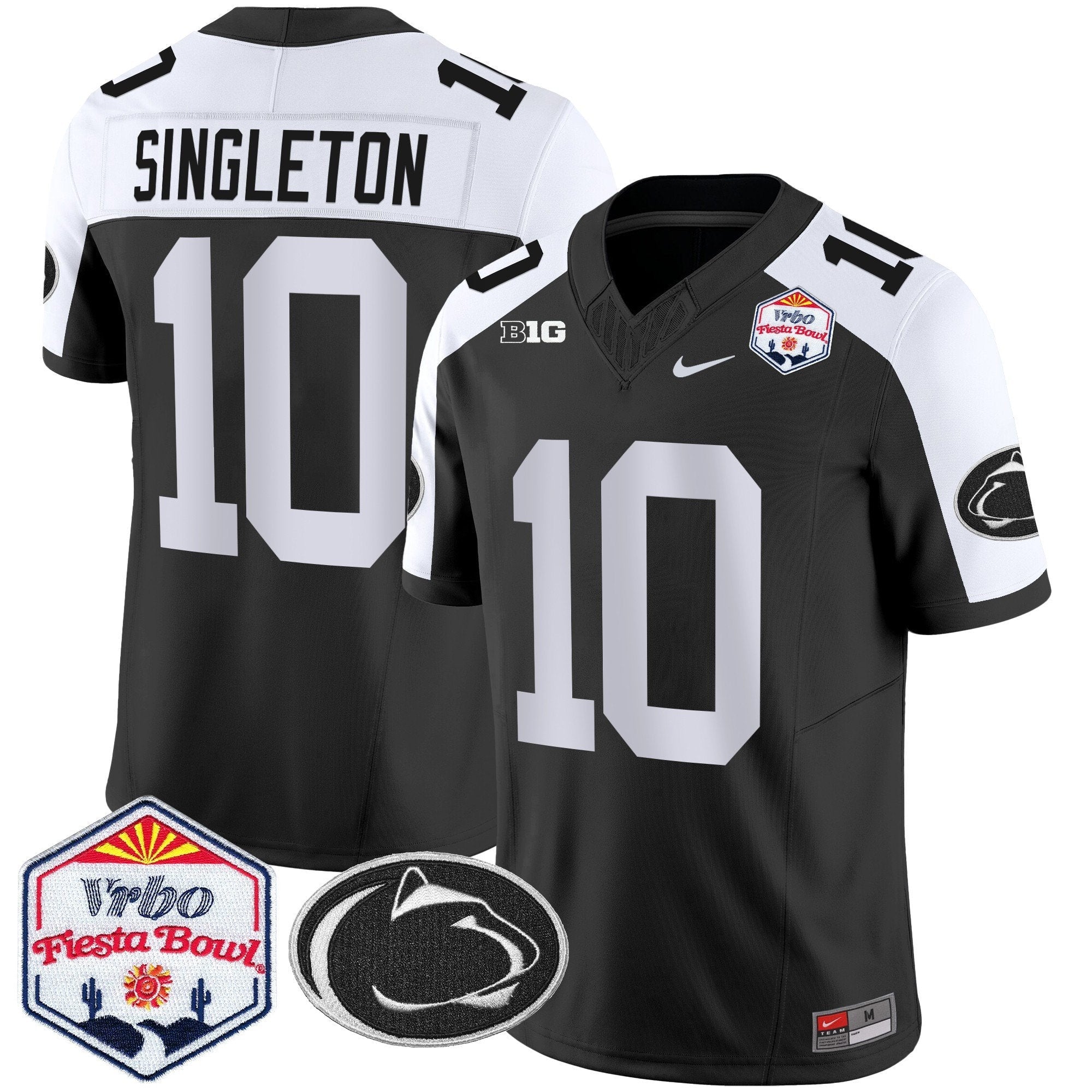 Penn State Nittany Lions 2024 The Fiesta Bowl Patch Vapor Limited Jersey – All Stitched – Black Alternate – Nicholas Singleton Jersey