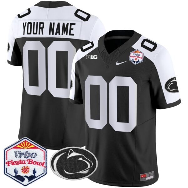 Penn State Nittany Lions 2024 The Fiesta Bowl Patch Vapor Limited Custom Jersey – All Stitched – Black Alternate Jersey