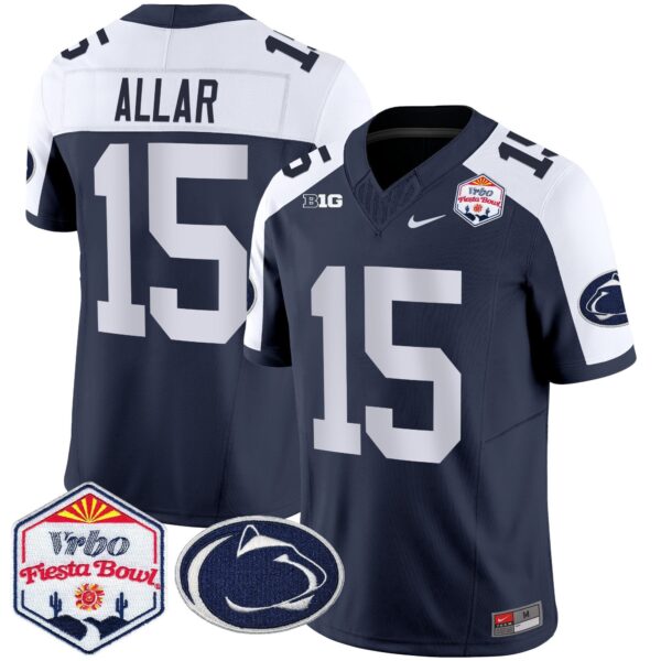 Penn State Nittany Lions 2024 The Fiesta Bowl Patch Vapor Limited Jersey – All Stitched – Navy Alternate – Drew Allar Jersey