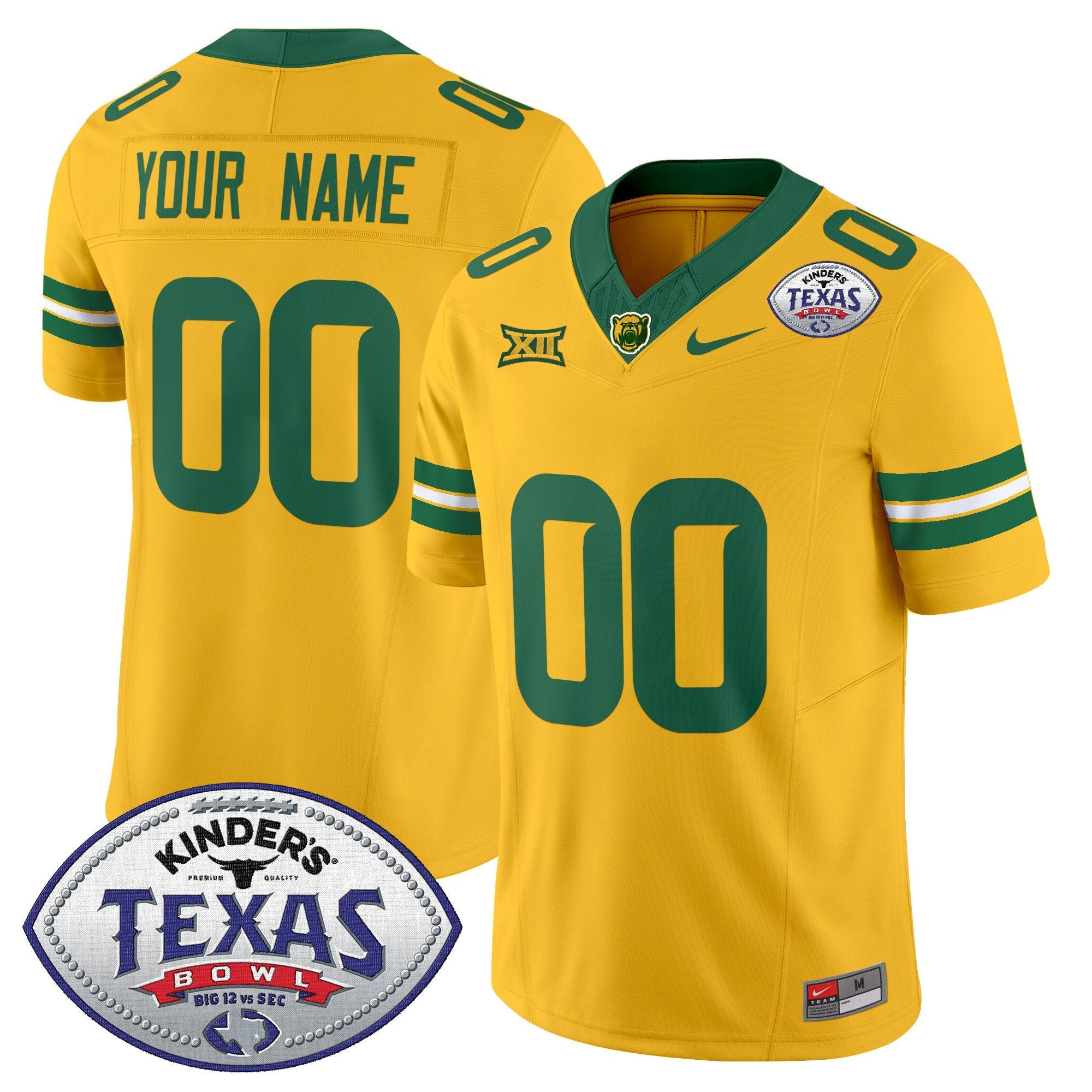 Baylor Bears 2024 Texas Bowl Vapor Limited Custom Jersey – All Stitched – Gold Jersey