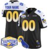 Custom Gender/Name Los Angeles Rams 2024 NFC West Division Champions Jersey N1 – All Stitched – Black Alternate Jersey