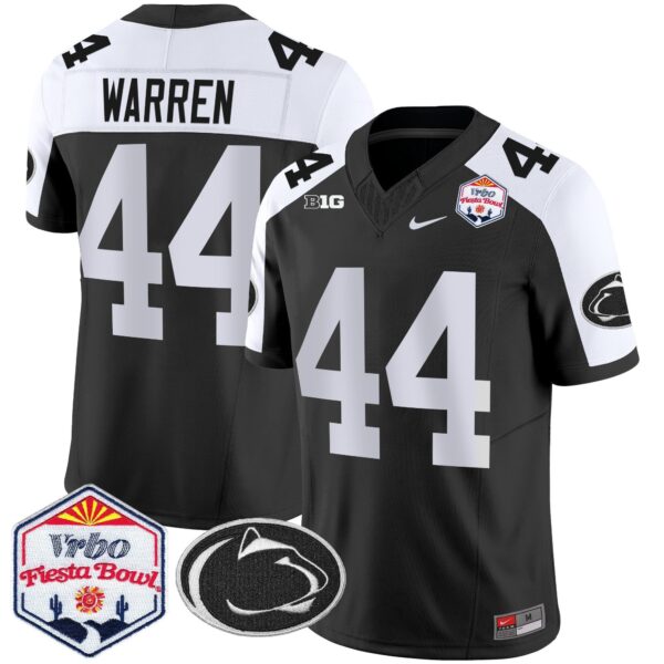 Penn State Nittany Lions 2024 The Fiesta Bowl Patch Vapor Limited Jersey – All Stitched – Black Alternate – Tyler Warren Jersey