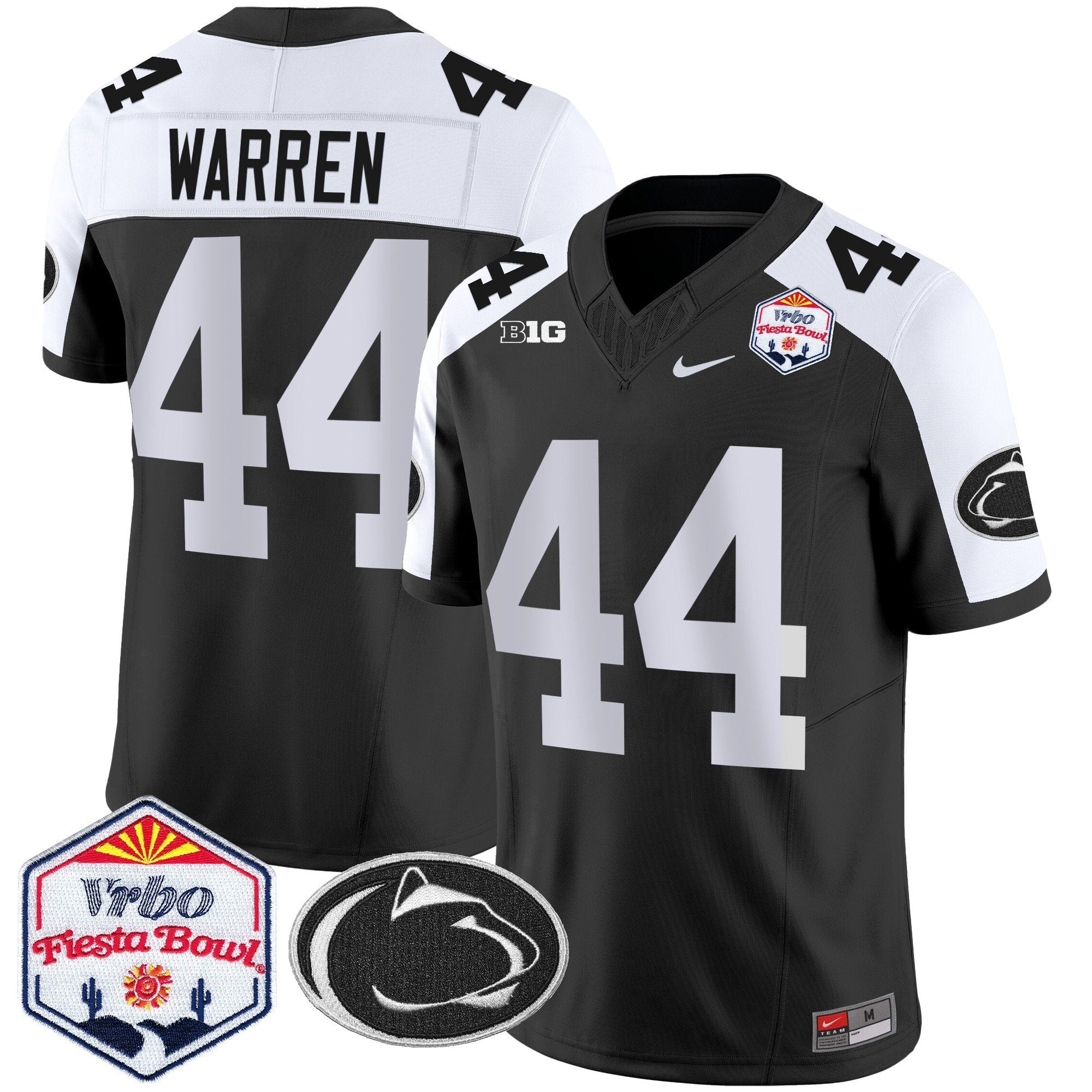 Penn State Nittany Lions 2024 The Fiesta Bowl Patch Vapor Limited Jersey – All Stitched – Black Alternate – Tyler Warren Jersey