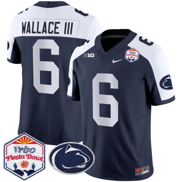 Penn State Nittany Lions 2024 The Fiesta Bowl Patch Vapor Limited Jersey – All Stitched – Navy Alternate – Harrison Wallace III Jersey
