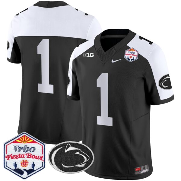 Penn State Nittany Lions 2024 The Fiesta Bowl Patch Vapor Limited Jersey – All Stitched – Black Alternate – #1 Team Jersey