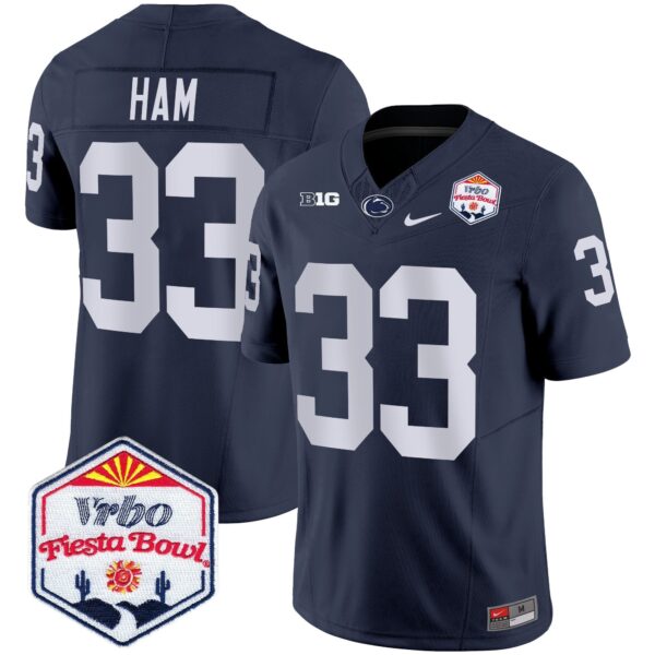Penn State Nittany Lions 2024 The Fiesta Bowl Patch Vapor Limited Jersey – All Stitched – Navy – Jack Ham Jersey
