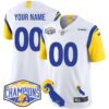 Custom Gender/Name Los Angeles Rams 2024 NFC West Division Champions Jersey N1 – All Stitched – White Jersey