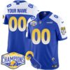 Custom Gender/Name Los Angeles Rams 2024 NFC West Division Champions Jersey N1 – All Stitched – Royal Alternate Jersey