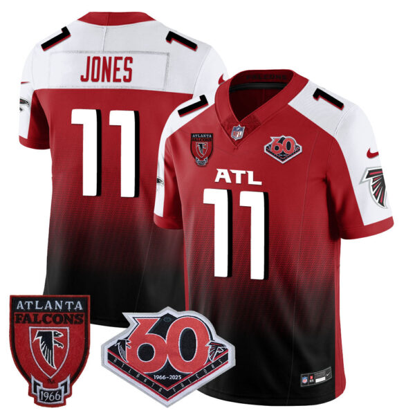 Atlanta Falcons 60th Season Vapor Limited Jersey – All Stitched – Red Alternate – Julio Jones Jersey
