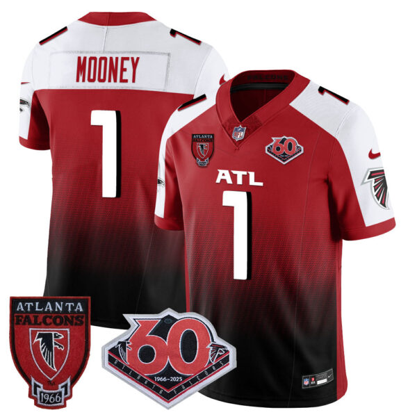 Atlanta Falcons 60th Season Vapor Limited Jersey – All Stitched – Red Alternate – Darnell Mooney Jersey