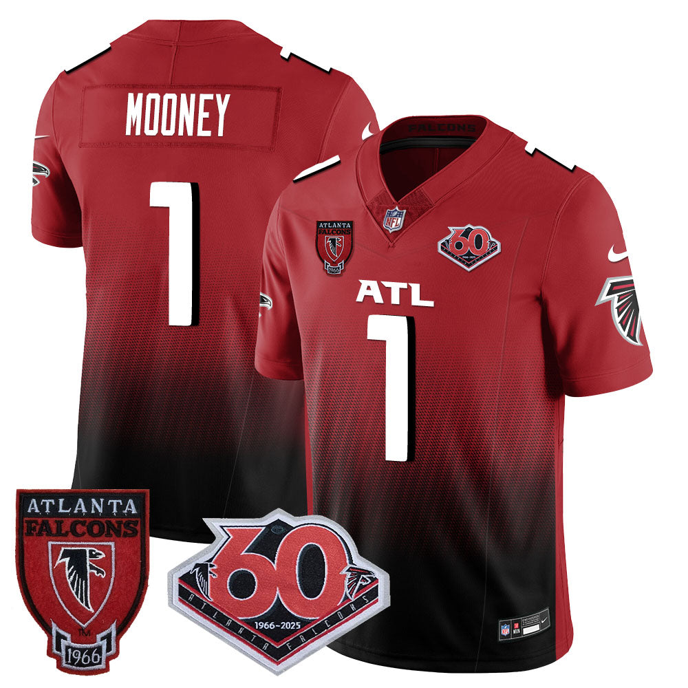 Atlanta Falcons 60th Season Vapor Limited Jersey – All Stitched – Red – Darnell Mooney Jersey