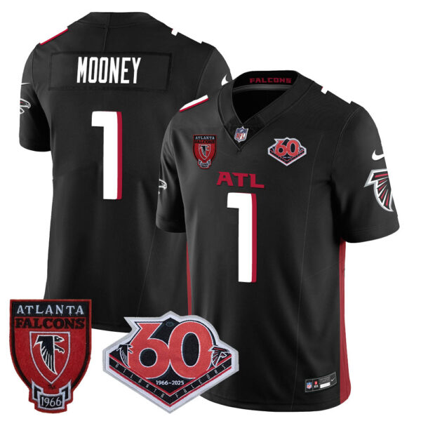 Atlanta Falcons 60th Season Vapor Limited Jersey – All Stitched – Black – Darnell Mooney Jersey