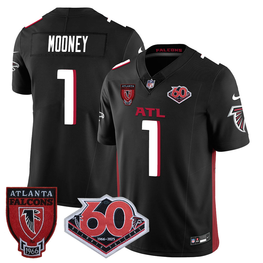 Atlanta Falcons 60th Season Vapor Limited Jersey – All Stitched – Black – Darnell Mooney Jersey
