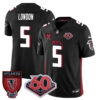 Atlanta Falcons 60th Season Vapor Limited Jersey – All Stitched – Black – Drake London Jersey