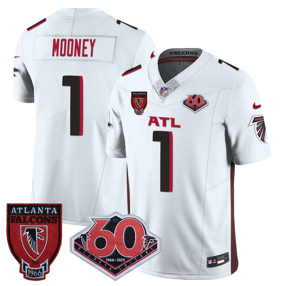 Atlanta Falcons 60th Season Vapor Limited Jersey – All Stitched – White – Darnell Mooney Jersey