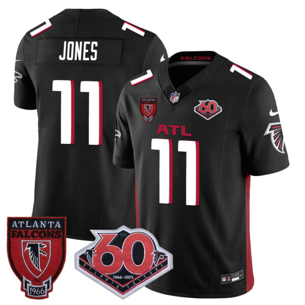 Atlanta Falcons 60th Season Vapor Limited Jersey – All Stitched – Black – Julio Jones Jersey