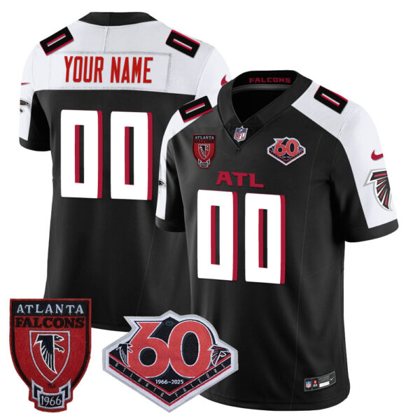 Atlanta Falcons 60th Season Vapor Limited Custom Jersey – All Stitched – Black Alternate Jersey