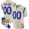 Rams California Patch Vapor Limited Custom Jersey – All Stitched – Bone Jersey