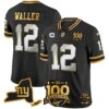 New York Giants 100th Season & State Patch Gold Vapor Limited Jersey – All Stitched – Black Limited – Darren Waller Jersey