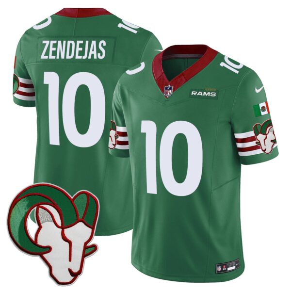 Rams Mexico Vapor Limited Jersey – All Stitched – Green – Tony Zendejas Jersey