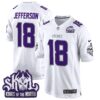 Minnesota Vikings King Of The North Patch Throwback Game Jersey – All Stitched – Winter Warrior – Justin Jefferson Jersey