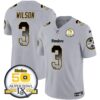Steelers Arch Smoke 50th Anniversary Of Super Bowl IX Patch Vapor Limited Jersey – All Stitched – Gray – Russell Wilson Jersey