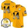 Steelers Arch Smoke 50th Anniversary Of Super Bowl IX Patch Vapor Limited Jersey – All Stitched – Gold – George Pickens Jersey