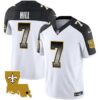 Saints 1987 Legacy Arch Smoke Jersey – All Stitched – Inverted – Taysom Hill Jersey