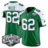 Philadelphia Eagles Kelly Green 2024 NFC East Division Champions Vapor Limited Jersey V2 – All Stitched – Kelly Alternate – Jason Kelce Jersey