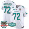 Dolphins Shula 347 Patch Vapor Limited Jersey V2 – All Stitched – White – Undefeated Jersey