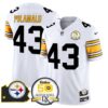 Steelers 50th Anniversary Of Super Bowl IX & Map Patch Vapor Limited Jersey – All Stitched – 1975 White – Troy Polamalu Jersey