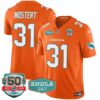Dolphins Shula 347 Patch Vapor Limited Jersey V2 – All Stitched – Orange – Raheem Mostert Jersey