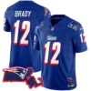 Patriots 1996 Throwback State Patch Vapor Jersey – All Stitched – Royal – Tom Brady Jersey
