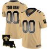 Saints 1987 Legacy Arch Smoke Custom Jersey – All Stitched – Gold Jersey