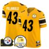 Steelers 50th Anniversary Of Super Bowl IX & Map Patch Vapor Limited Jersey – All Stitched – Gold – Troy Polamalu Jersey