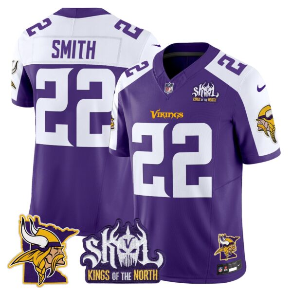 Minnesota Vikings Kings Of The North Patch Vapor Limited Jersey V3 – All Stitched – Purple Alternate – Harrison Smith Jersey