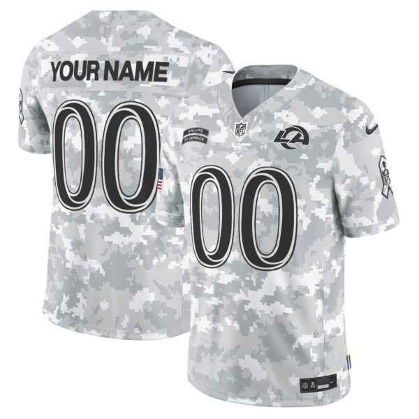 Rams 2024 Salute to Service Vapor Limited Custom Jersey – Arctic Camo – All Stitched – Custom Jersey