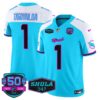 Dolphins “Miami Vice” Vapor Limited Jersey V4 – All Stitched – Aqua Alternate – Tua Tagovailoa Jersey