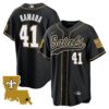 Saints 1987 Legacy Cool Base Jersey – All Stitched – Black – Alvin Kamara Jersey