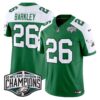 Philadelphia Eagles Kelly Green 2024 NFC East Division Champions Vapor Limited Jersey V2 – All Stitched – Kelly Alternate – Saquon Barkley Jersey