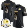 Steelers Arch Smoke 50th Anniversary Of Super Bowl IX Patch Vapor Limited Jersey – All Stitched – Black – Russell Wilson Jersey