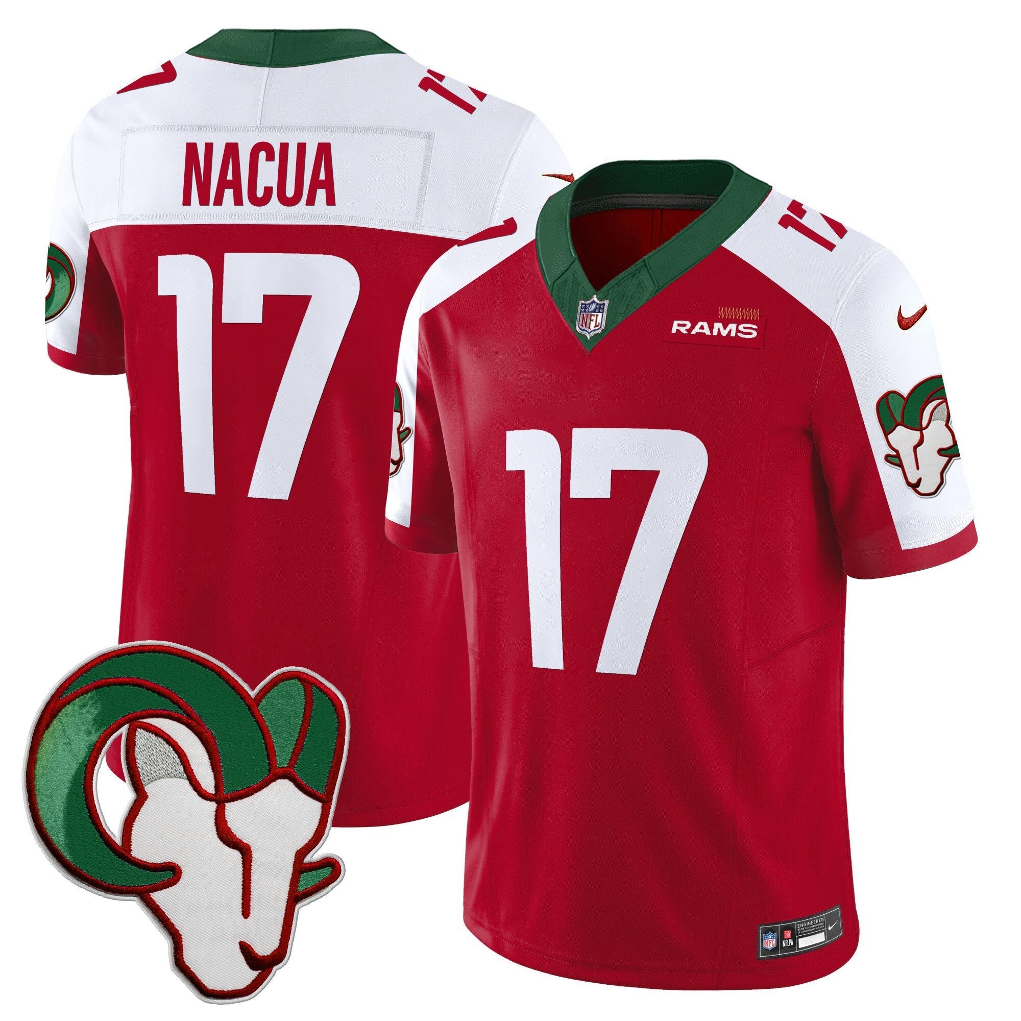Rams Mexico Vapor Limited Jersey – All Stitched – Red Alternate – Puka Nacua Jersey