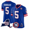 Giants New York State & Logo Patch Limited Jersey – All Stitched – Royal – Kayvon Thibodeaux Jersey
