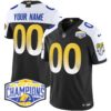 Los Angeles Rams 2024 NFC West Division Champions Vapor Limited Custom Jersey – All Stitched – Black Alternate Jersey
