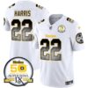 Steelers Arch Smoke 50th Anniversary Of Super Bowl IX Patch Vapor Limited Jersey – All Stitched – White – Najee Harris Jersey