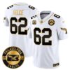 Philadelphia Eagles 2024 Throwback Gold Vapor Limited Jersey – Est. 1933 Patch – All Stitched – White Gold – Jason Kelce Jersey