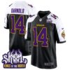 Minnesota Vikings King Of The North Patch Throwback Game Jersey – All Stitched – Black Alternate – Sam Darnold Jersey